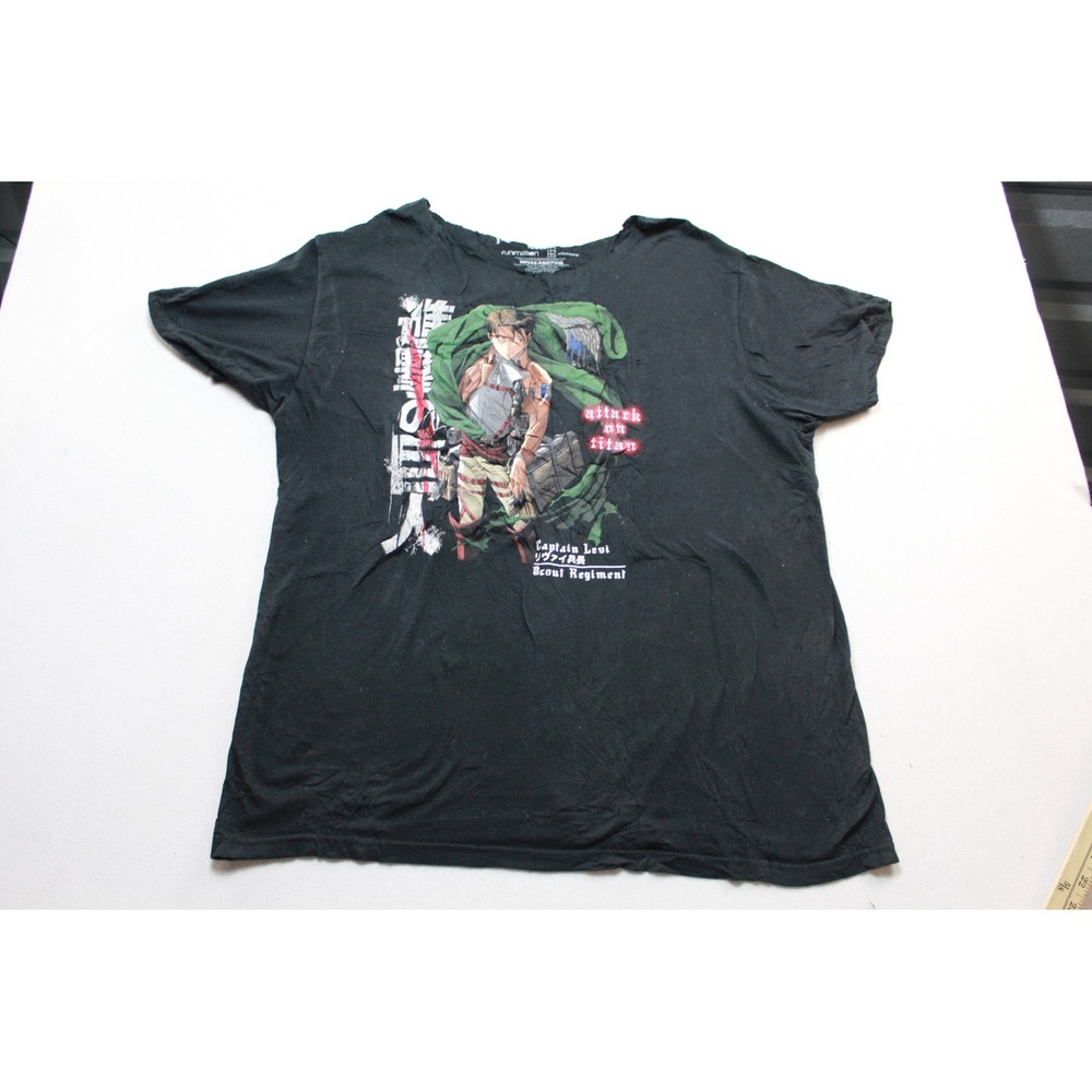 Ripple Junction Attack on Titan Shirt Womens Large Black Excellent Captain Levi